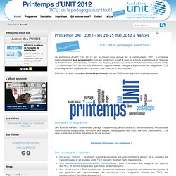 Printemps UNIT 2012 - les 23-25 mai 2012 à Nantes