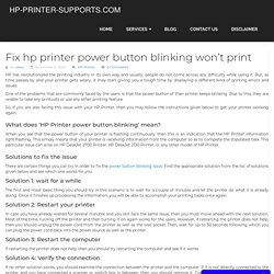 Fix hp printer power button blinking won't print