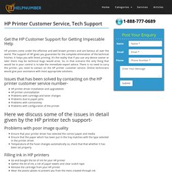 HP Printer Customer Service Number