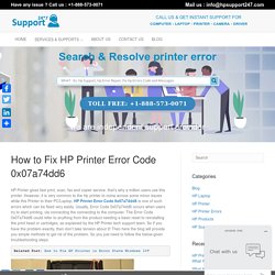 Fix HP Printer Error Code 0x07a74dd6