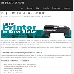 HP printer in error state how to fix