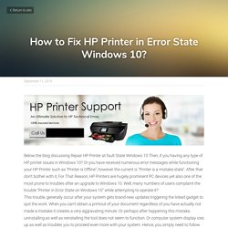 How to Fix HP Printer in Error State Windows 10?