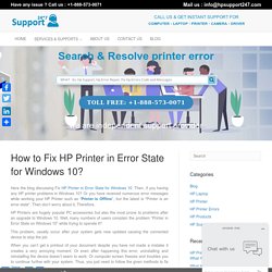 How To Fix 'HP Printer In Error State'