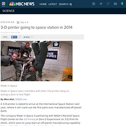 3-D printer going to space station in 2014