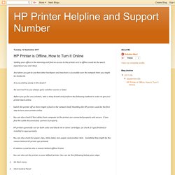 HP Printer Helpline and Support Number: HP Printer is Offline, How to Turn It Online