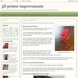 3D printer improvements: Review: what materials can be 3D printed?