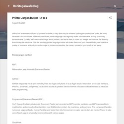 Printer Jargon Buster - A to z