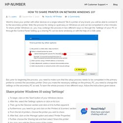 How to share printer on network Windows 10?