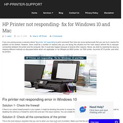 HP Printer not responding- fix for Windows 10 and Mac
