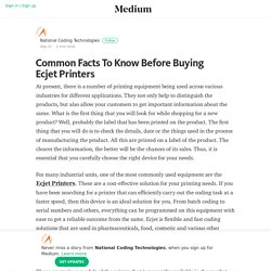 Common Facts To Know Before Buying Ecjet Printers