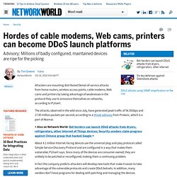 Hordes of cable modems, Web cams, printers can become DDoS launch platforms