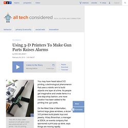 Using 3-D Printers To Make Gun Parts Raises Alarms : All Tech Considered