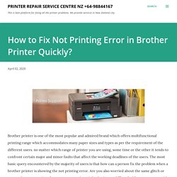 Fix Not Printing Error in Brother Printer Quickly