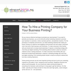 How To Hire a Printing Company for Your Business Printing? - advanced digital nyc