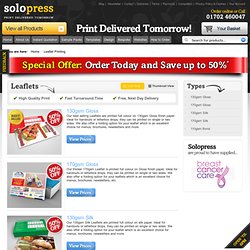Buy 130gsm Gloss Leaflets + FREE UK Next Day Delivery - Solopress UK