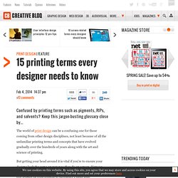 15 printing terms every designer needs to know