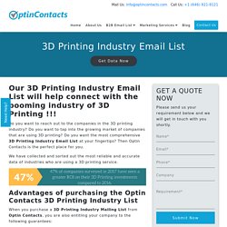 3D Printing Industry Email List - Optin Contacts