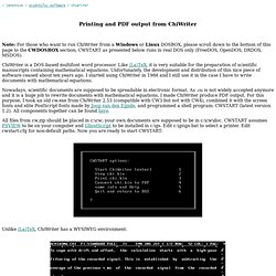 Printing and PDF output from ChiWriter