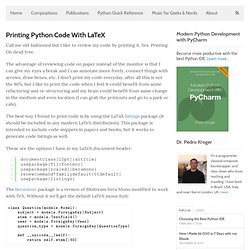 Printing python code with LaTeX - Pedro Kroger
