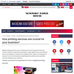 How printing services are crucial for your business?