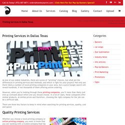 Printing Services in Dallas Texas - Online vs Local