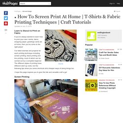 T-Shirts &amp; Fabric Printing Techniques