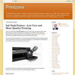 Printzone: Ink Tank Printer - Low Cost and More Quality Printing