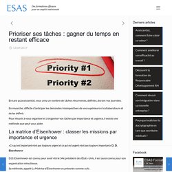 Prioriser ses tâches, gagner temps et efficacité - ESAS, Paris
