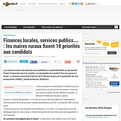 Finances locales, services publics... : les maires ruraux fixent 10 priorités aux candidats