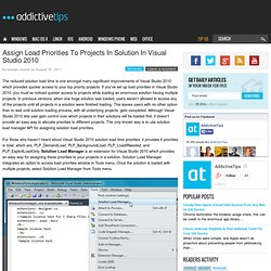 Assign Load Priorities To Projects In Solution In Visual Studio 2010