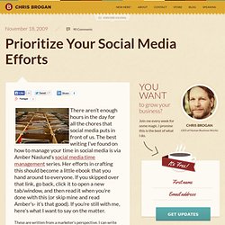 Prioritize Your Social Media Efforts