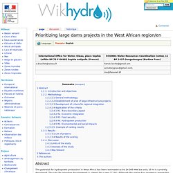 Prioritizing large dams projects in the West African region/en