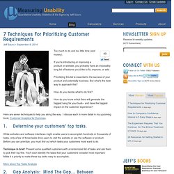 7 Techniques for Prioritizing Customer Requirements: Measuring Usability