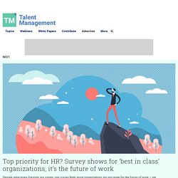 Top priority for HR? Survey shows for ‘best in class’ organizations, it’s the future of work