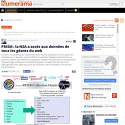 PRISM : la NSA a accès aux données de tous les géants du web
