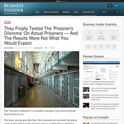 They Finally Tested The 'Prisoner's Dilemma' On Actual Prisoners — And The Results Were Not What You Would Expect