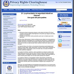 21. La privacidad y la seguridad infantil en Internet: Una guía útil para padres