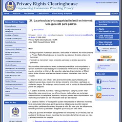 21. La privacidad y la seguridad infantil en Internet: Una guía útil para padres