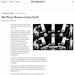 Has Privacy Become a Luxury Good?