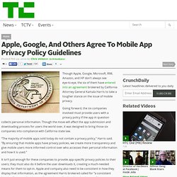 Apple, Google, And Others Agree To Mobile App Privacy Policy Guidelines