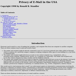Privacy of E-Mail in the USA