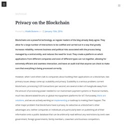 Privacy on the Blockchain