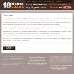 Privacy policy - 18 Month Loans