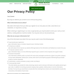 Privacy Policy - Mind Rewire