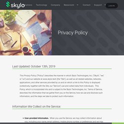 Privacy Policy: Skylo Technologies