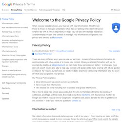 Privacy Policy – Policies & Principles – Google