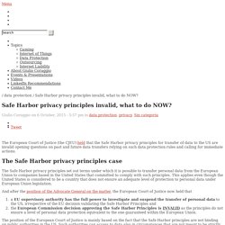 Safe Harbor privacy principles invalid, what to do NOW?