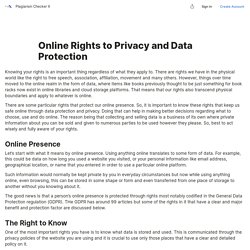 Online Rights to Privacy and Data Protection — Teletype