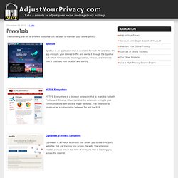 Privacy Tools - Adjust Your Privacy