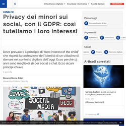 Privacy dei minori sui social, con il GDPR: così tuteliamo i loro interessi
